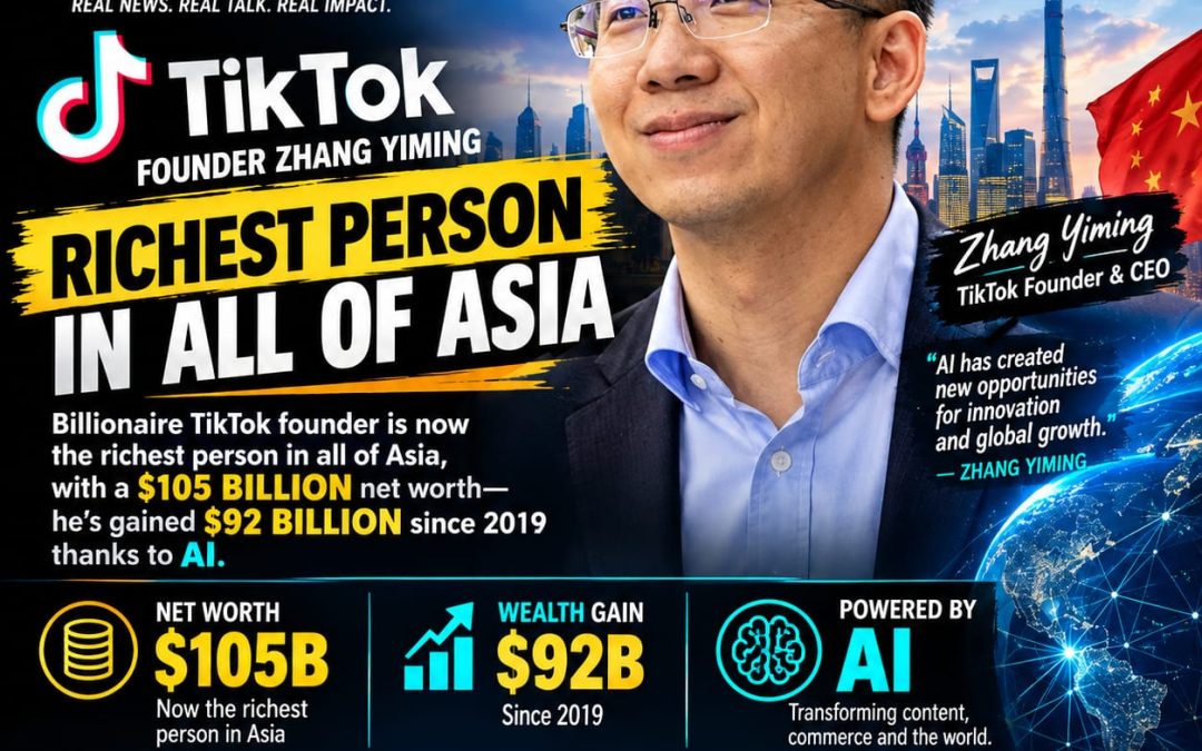 Tiktok Founder Zhang Yiming Becomes Asia's Richest Person